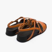 Camper Atonik Platform Sandals Dark Orange - Womens Singapore QOZZSS-155